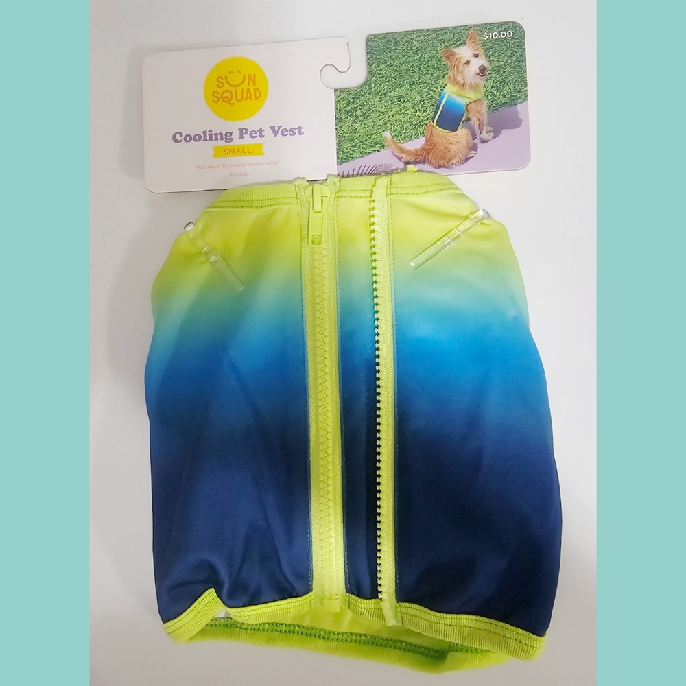 Sun Squad Cooling Pet Vest - Blue and Yellow